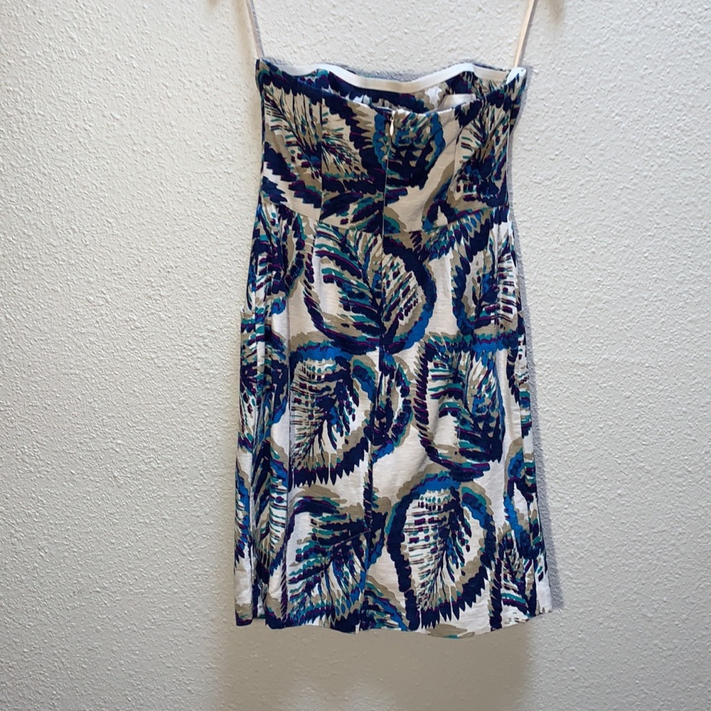 Banana Republic SILK textured leaf print multicolor fitted knee length Dress 4 - Picture 15 of 15